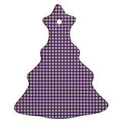 Mardi Gras Purple Plaid Christmas Tree Ornament (two Sides) by PhotoNOLA