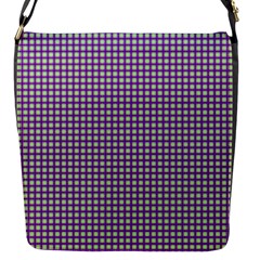 Mardi Gras Purple Plaid Flap Messenger Bag (s) by PhotoNOLA