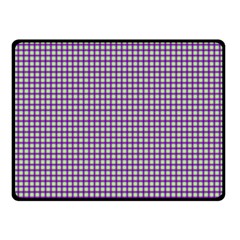 Mardi Gras Purple Plaid Double Sided Fleece Blanket (small)  by PhotoNOLA