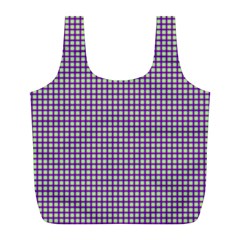 Mardi Gras Purple Plaid Full Print Recycle Bags (l)  by PhotoNOLA