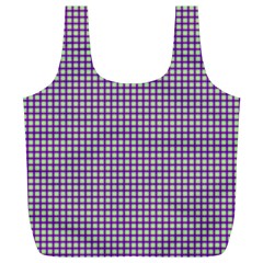 Mardi Gras Purple Plaid Full Print Recycle Bags (l)  by PhotoNOLA