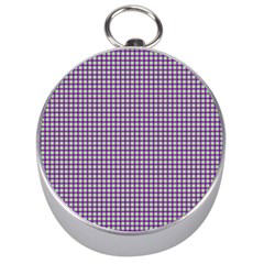 Mardi Gras Purple Plaid Silver Compasses by PhotoNOLA