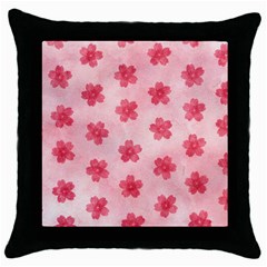 Watercolor Flower Patterns Throw Pillow Case (black) by TastefulDesigns