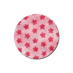 Watercolor Flower Patterns Rubber Coaster (round)  by TastefulDesigns