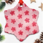 Watercolor Flower Patterns Snowflake Ornament (Two Sides) Back