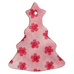 Watercolor Flower Patterns Christmas Tree Ornament (two Sides) by TastefulDesigns