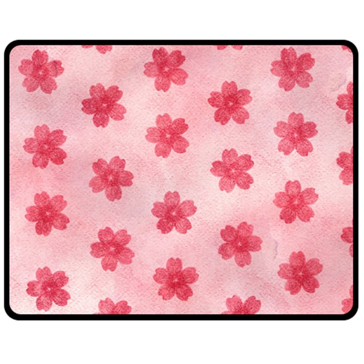 Watercolor Flower Patterns Double Sided Fleece Blanket (Medium) 