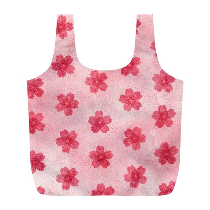 Watercolor Flower Patterns Full Print Recycle Bags (L) 