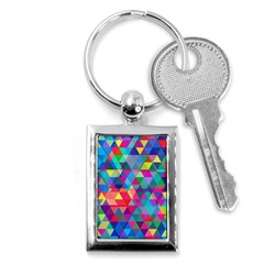 Colorful Abstract Triangle Shapes Background Key Chains (rectangle)  by TastefulDesigns