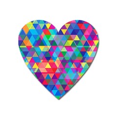 Colorful Abstract Triangle Shapes Background Heart Magnet by TastefulDesigns