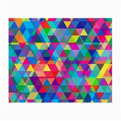 Colorful Abstract Triangle Shapes Background Small Glasses Cloth by TastefulDesigns