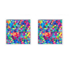 Colorful Abstract Triangle Shapes Background Cufflinks (square) by TastefulDesigns