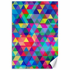 Colorful Abstract Triangle Shapes Background Canvas 12  X 18   by TastefulDesigns