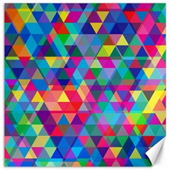 Colorful Abstract Triangle Shapes Background Canvas 16  X 16   by TastefulDesigns