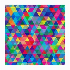 Colorful Abstract Triangle Shapes Background Medium Glasses Cloth (2-side) by TastefulDesigns