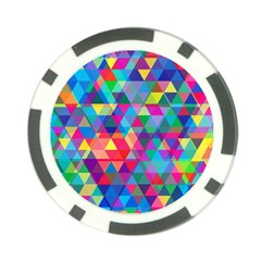 Colorful Abstract Triangle Shapes Background Poker Chip Card Guard by TastefulDesigns