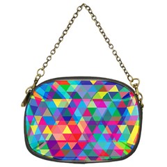 Colorful Abstract Triangle Shapes Background Chain Purses (one Side)  by TastefulDesigns