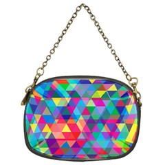 Colorful Abstract Triangle Shapes Background Chain Purses (two Sides)  by TastefulDesigns