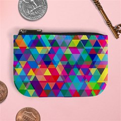 Colorful Abstract Triangle Shapes Background Mini Coin Purses by TastefulDesigns