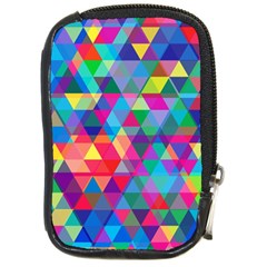 Colorful Abstract Triangle Shapes Background Compact Camera Cases by TastefulDesigns