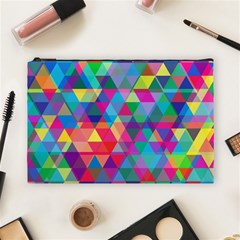 Colorful Abstract Triangle Shapes Background Cosmetic Bag (large)  by TastefulDesigns