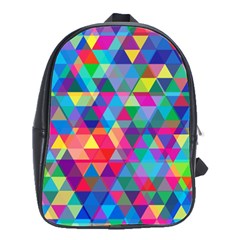 Colorful Abstract Triangle Shapes Background School Bags(large)  by TastefulDesigns