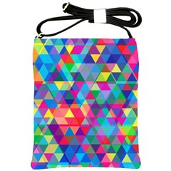 Colorful Abstract Triangle Shapes Background Shoulder Sling Bags by TastefulDesigns