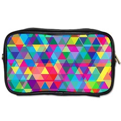 Colorful Abstract Triangle Shapes Background Toiletries Bags by TastefulDesigns