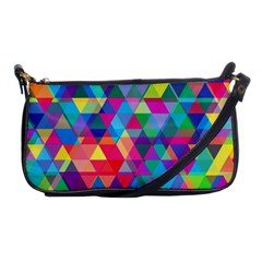 Colorful Abstract Triangle Shapes Background Shoulder Clutch Bags by TastefulDesigns