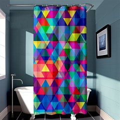 Colorful Abstract Triangle Shapes Background Shower Curtain 36  X 72  (stall)  by TastefulDesigns