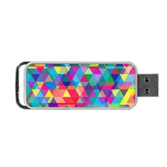 Colorful Abstract Triangle Shapes Background Portable Usb Flash (two Sides) by TastefulDesigns