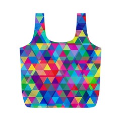 Colorful Abstract Triangle Shapes Background Full Print Recycle Bags (m)  by TastefulDesigns