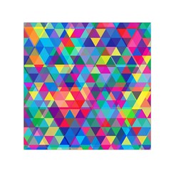 Colorful Abstract Triangle Shapes Background Small Satin Scarf (square) by TastefulDesigns