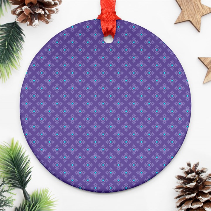 Abstract Purple Pattern Background Ornament (Round)