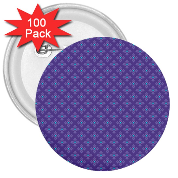 Abstract Purple Pattern Background 3  Buttons (100 pack) 