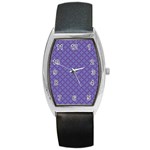 Abstract Purple Pattern Background Barrel Style Metal Watch Front