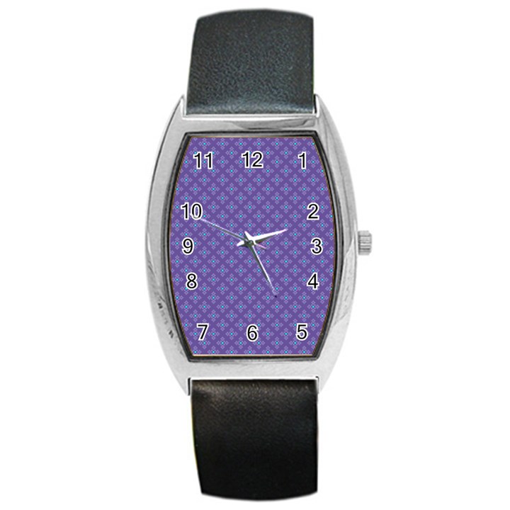 Abstract Purple Pattern Background Barrel Style Metal Watch