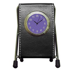 Abstract Purple Pattern Background Pen Holder Desk Clocks by TastefulDesigns