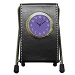 Abstract Purple Pattern Background Pen Holder Desk Clocks Front