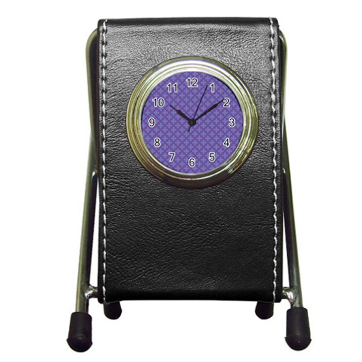 Abstract Purple Pattern Background Pen Holder Desk Clocks