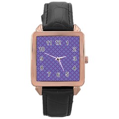 Abstract Purple Pattern Background Rose Gold Leather Watch  by TastefulDesigns