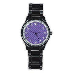 Abstract Purple Pattern Background Stainless Steel Round Watch by TastefulDesigns