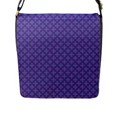 Abstract Purple Pattern Background Flap Messenger Bag (l)  by TastefulDesigns