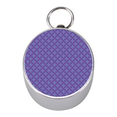 Abstract Purple Pattern Background Mini Silver Compasses by TastefulDesigns