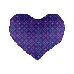 Abstract Purple Pattern Background Standard 16  Premium Flano Heart Shape Cushions by TastefulDesigns