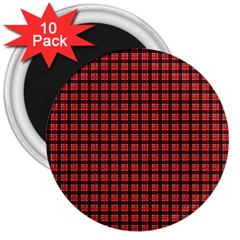 Red Plaid 3  Magnets (10 Pack)  by PhotoNOLA