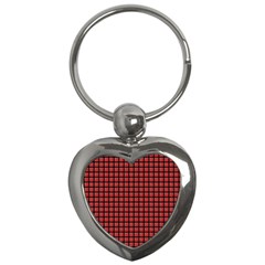 Red Plaid Key Chains (heart)  by PhotoNOLA