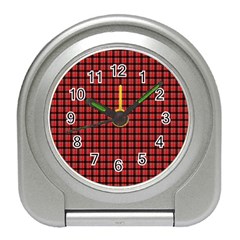 Red Plaid Travel Alarm Clocks by PhotoNOLA