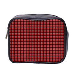 Red Plaid Mini Toiletries Bag 2-side by PhotoNOLA