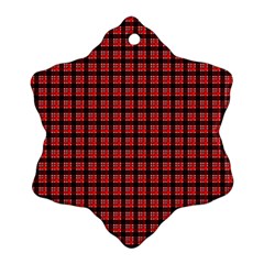 Red Plaid Snowflake Ornament (two Sides) by PhotoNOLA